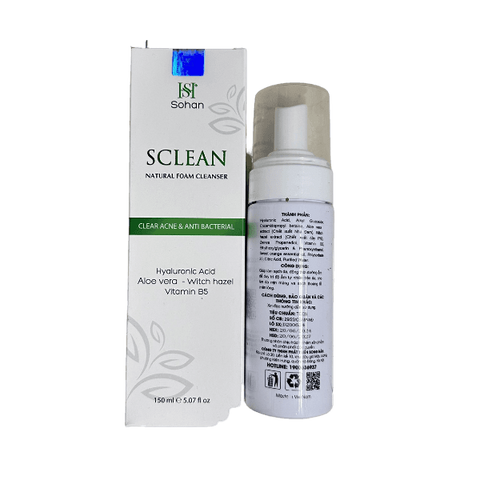 Sữa Rửa Mặt Sclean Natural Foam Cleanser SH Sohan Giúp Làm Sạch Sâu, Dưỡng Ẩm, Thông Thoáng Lỗ Chân Lông